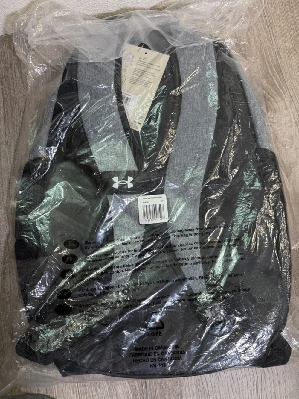 Under Armour Gray and Black Logo Backpack